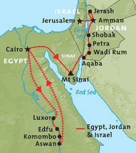 egypt israel jordan multi country itineraries